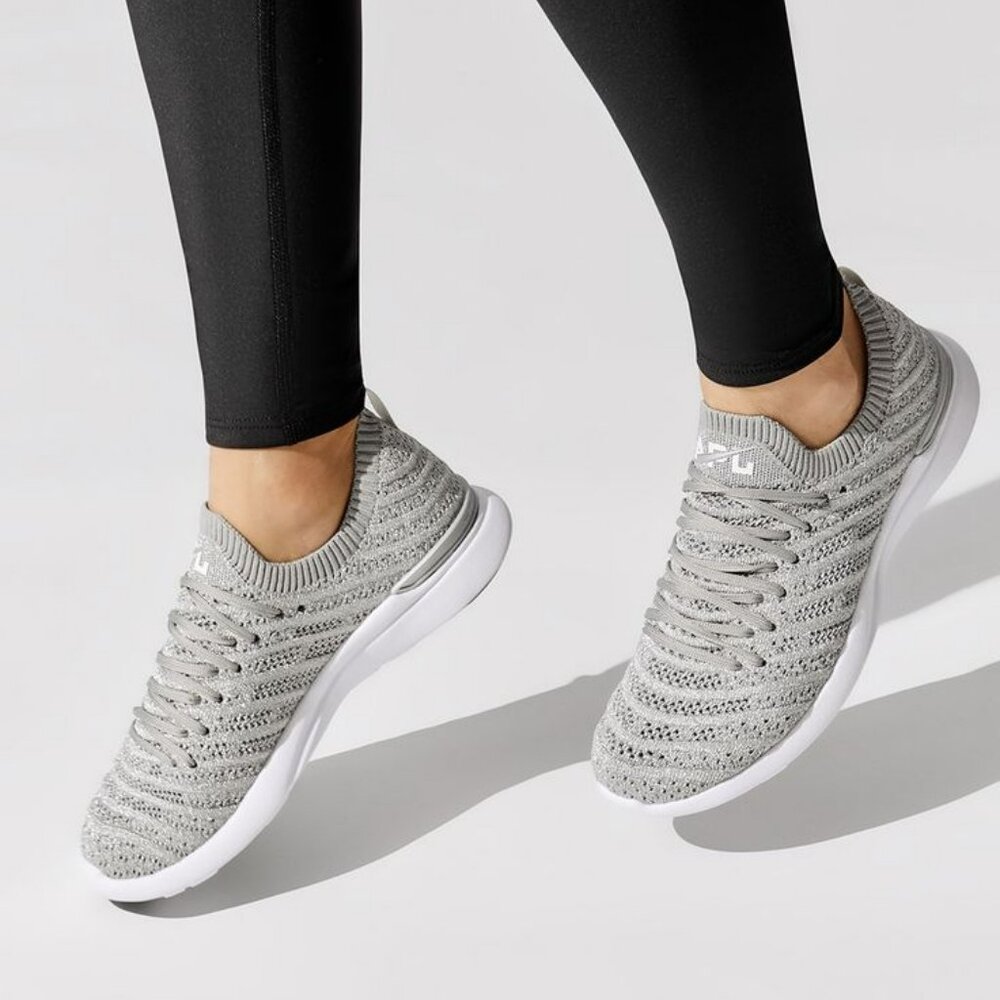 APL ATHLETIC PROPULSION LABS TechLoom Wave metallic mesh sneakers silver 8.5